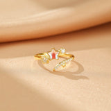 Bague Pierre de Lune Ajustable – Argent Plaqué Or - Biloria
