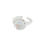 Bague Pierre de Lune Ajustable – Argent S925, Bijou Déco Bureau - Biloria