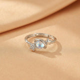 Bague Pierre de Lune Ajustable – Bijou Argent 925 Féminin - Biloria
