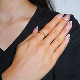 Bague Pierre de Lune Ajustable – Bijou Féminin Argent Plaqué Or - Biloria