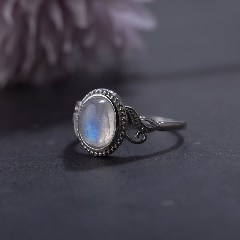 Bague Pierre de Lune Ajustable – Porte-Bonheur Lunaire - Biloria