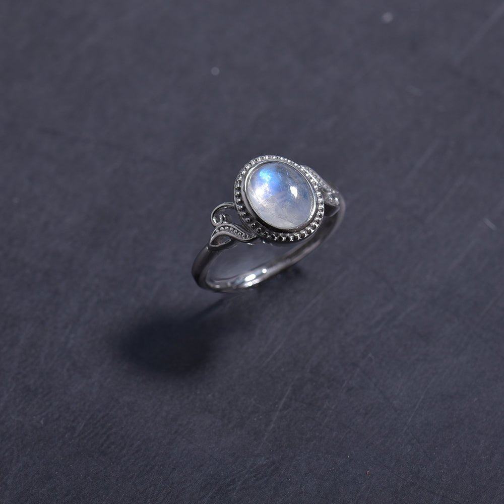 Bague Pierre de Lune Ajustable – Porte-Bonheur Lunaire - Biloria