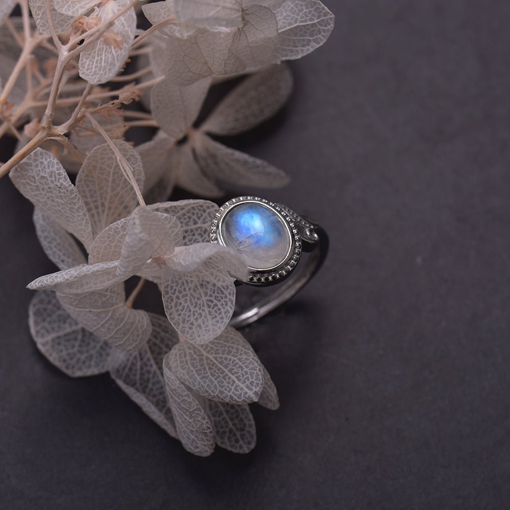 Bague Pierre de Lune Ajustable – Porte-Bonheur Lunaire - Biloria