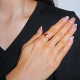 Bague Pierre de Lune Argent Plaqué Or - Bijou Ajustable - Biloria
