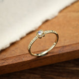 Bague Pierre de Lune Argent Plaqué Or – Bijou Équilibrant - Biloria