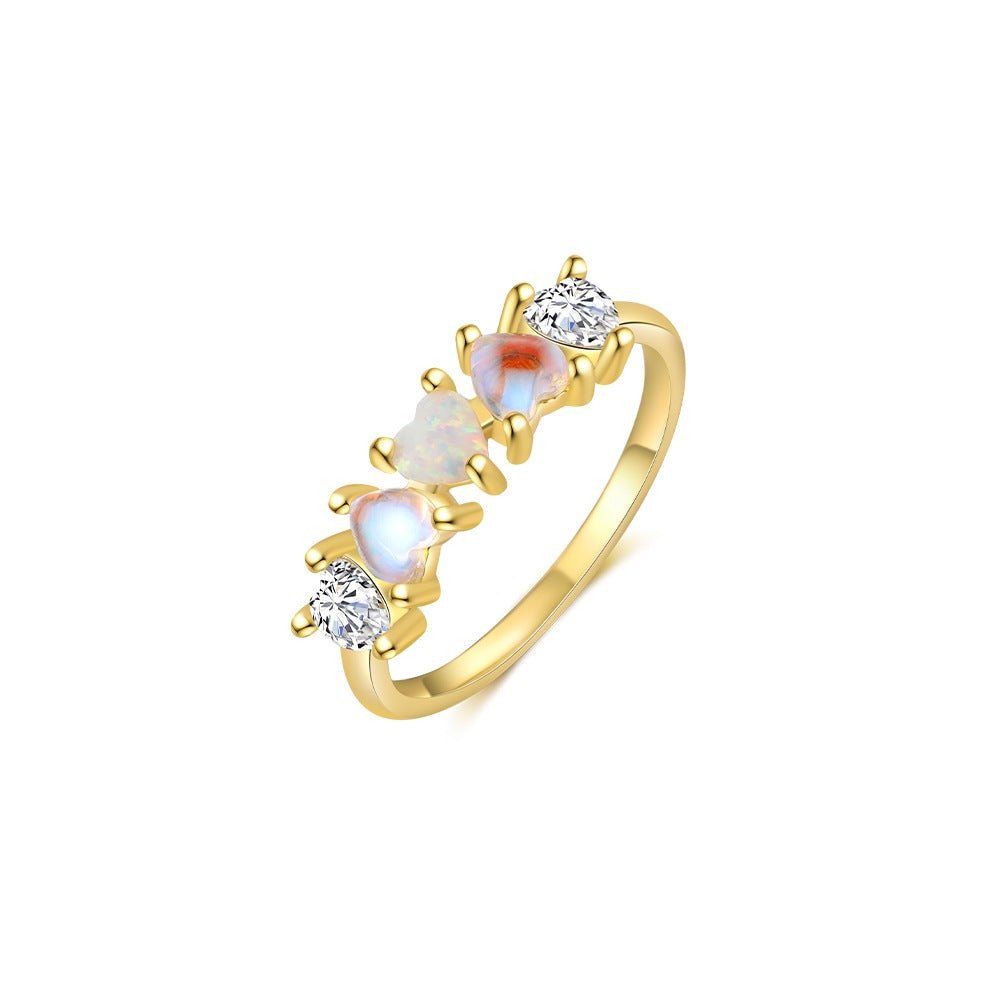 Bague Pierre de Lune en Argent Plaqué Or - Bijou Fait Main - Biloria