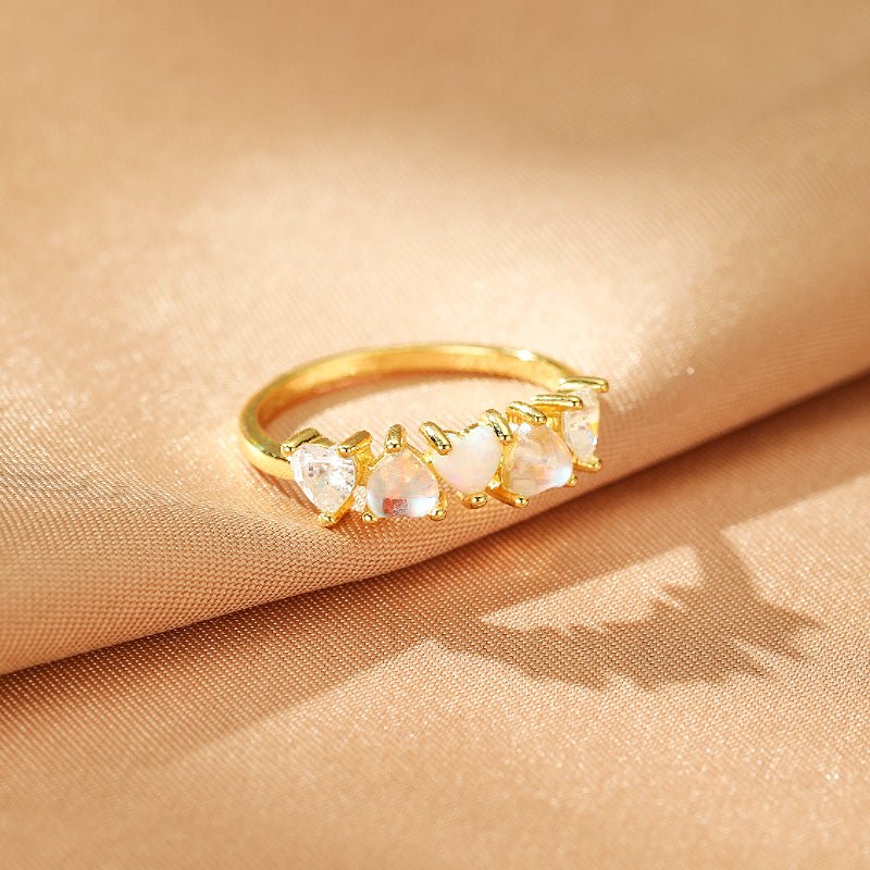 Bague Pierre de Lune en Argent Plaqué Or - Bijou Fait Main - Biloria
