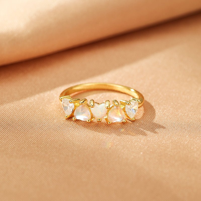 Bague Pierre de Lune en Argent Plaqué Or - Bijou Fait Main - Biloria