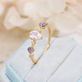 Bague Pierre de Lune et Tanzanite - Bijou Tendance Bureau - Biloria