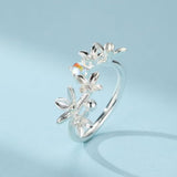 Bague Pierre de Lune Halo Divin pour Bureau - Argent - Biloria