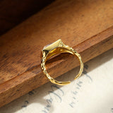 Bague Pierre de Lune Lueur Impériale en Argent Plaqué Or - Biloria