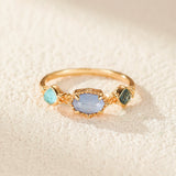 Bague Pierre de Lune Luna – Argent Plaqué Or, Bijou Spirituel - Biloria