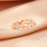 Bague Pierre de Soleil et Pierre de Lune en Laiton Doré - Biloria
