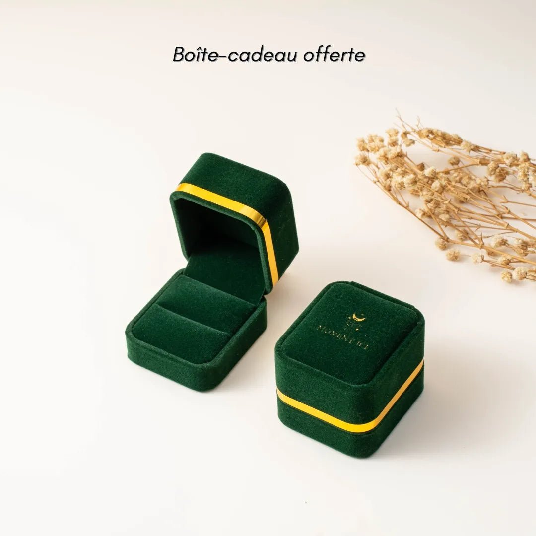 Bague Pierre de Soleil et Pierre de Lune en Laiton Doré - Biloria