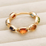 Bague pierres naturelles revitalisantes - argent plaqué or 14K - Biloria