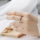 Bague pierres naturelles revitalisantes - argent plaqué or 14K - Biloria