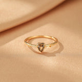 Bague Quartz Fumé Flèche Amour Argent Plaqué Or 14K - Biloria