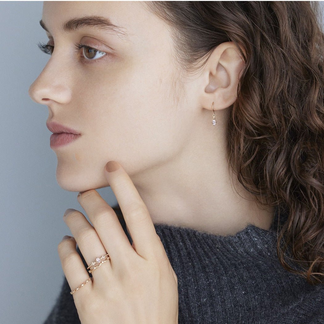 Bague Quartz Rose Amour Émotionnel - Argent Plaqué Or - Biloria