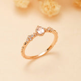 Bague Quartz Rose Amour Émotionnel - Argent Plaqué Or - Biloria
