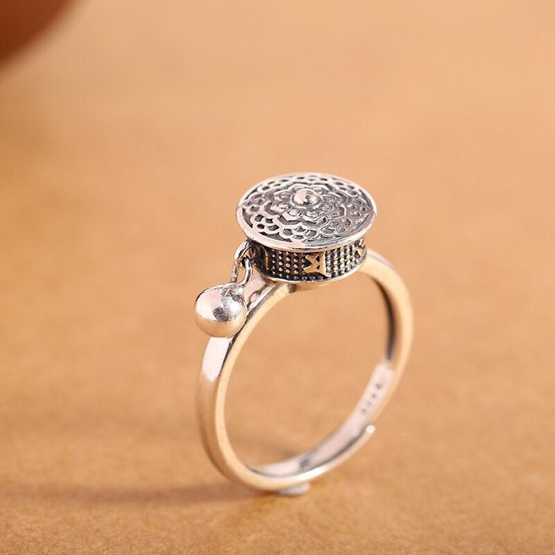 Bague Rotative Anti-Stress avec Mantras – Argent S925 - Biloria