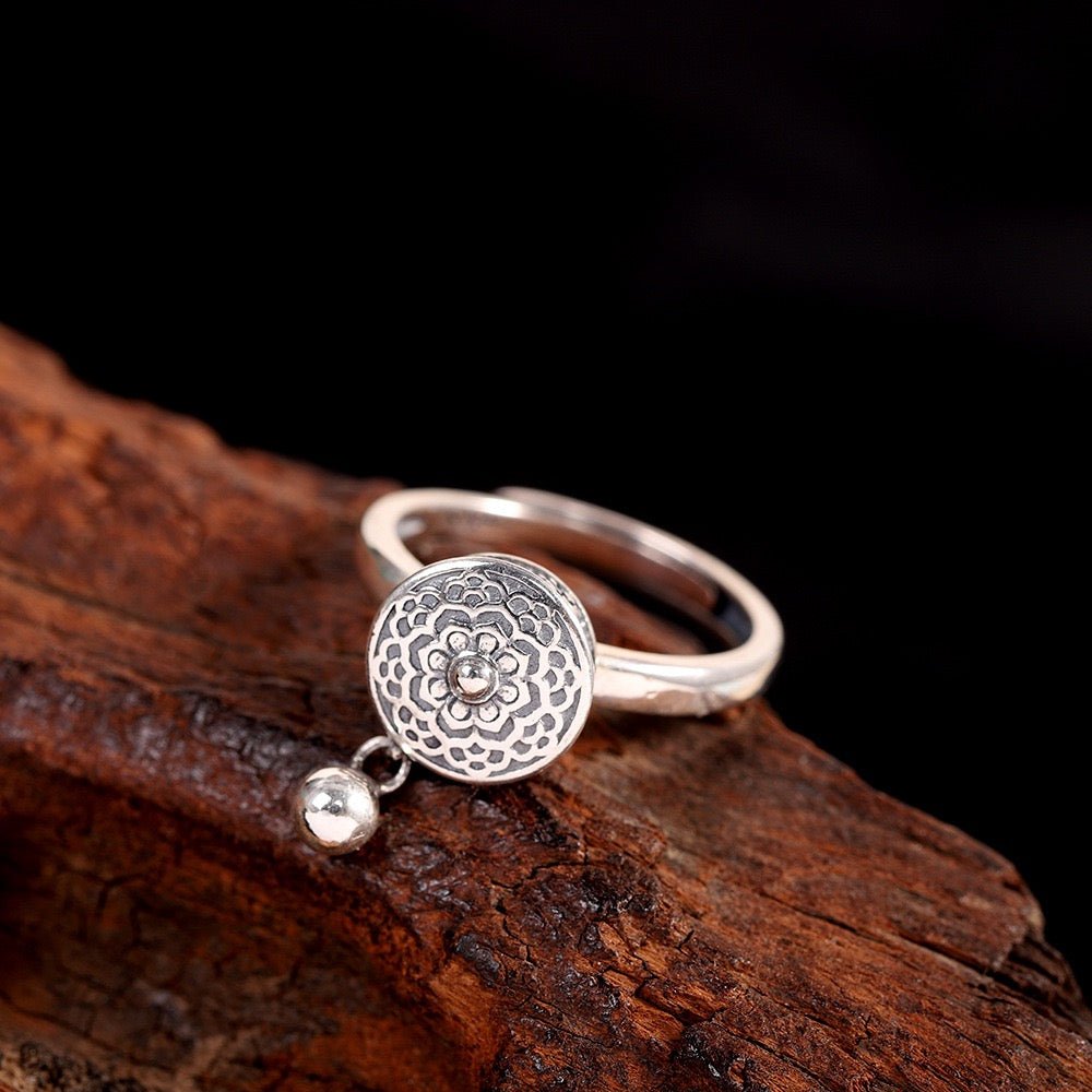 Bague Rotative Anti-Stress avec Mantras – Argent S925 - Biloria