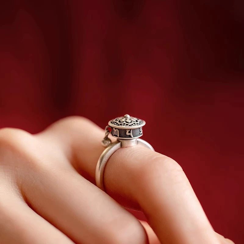 Bague Rotative Anti-Stress avec Mantras – Argent S925 - Biloria