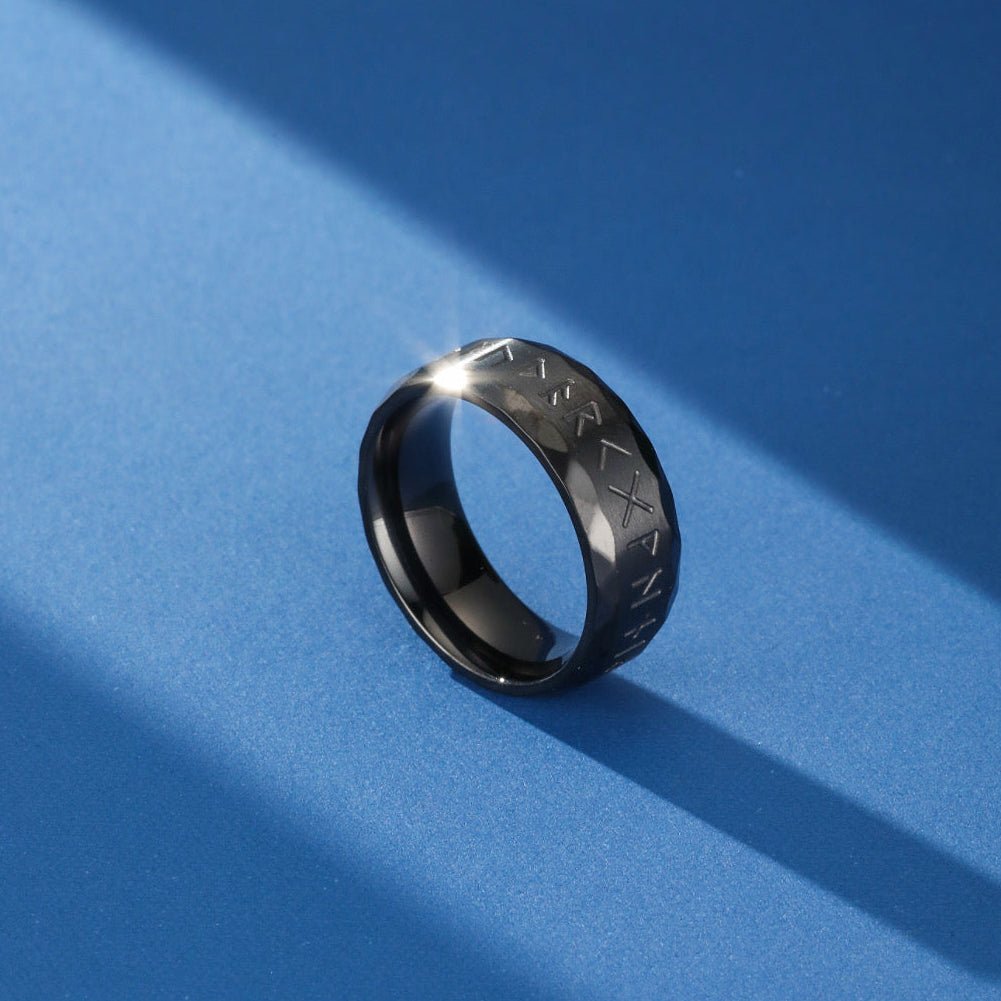 Bague Runes Nordiques Futhark – Acier Inoxydable - Biloria