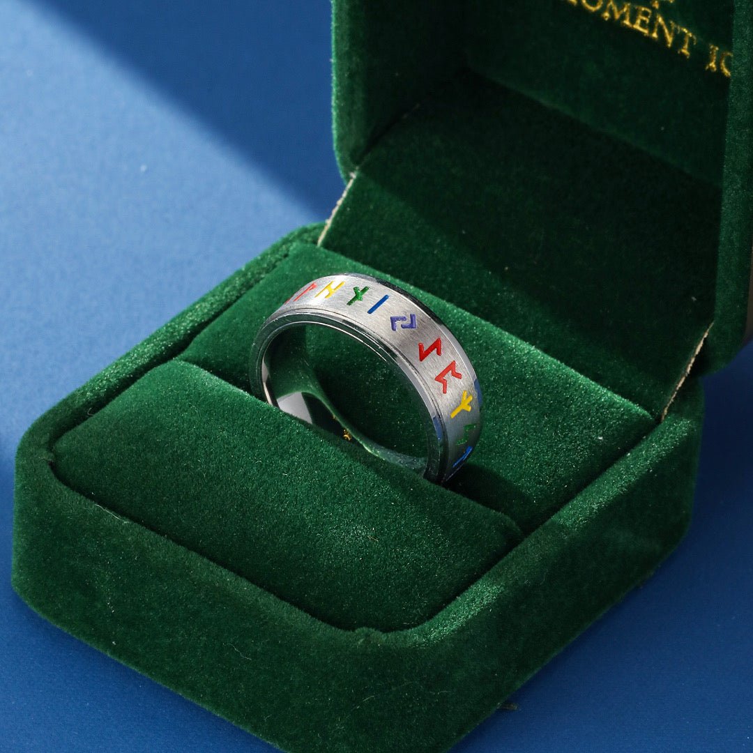 Bague Runique Rotative Ægishjálmur Équilibre et Protection - Biloria
