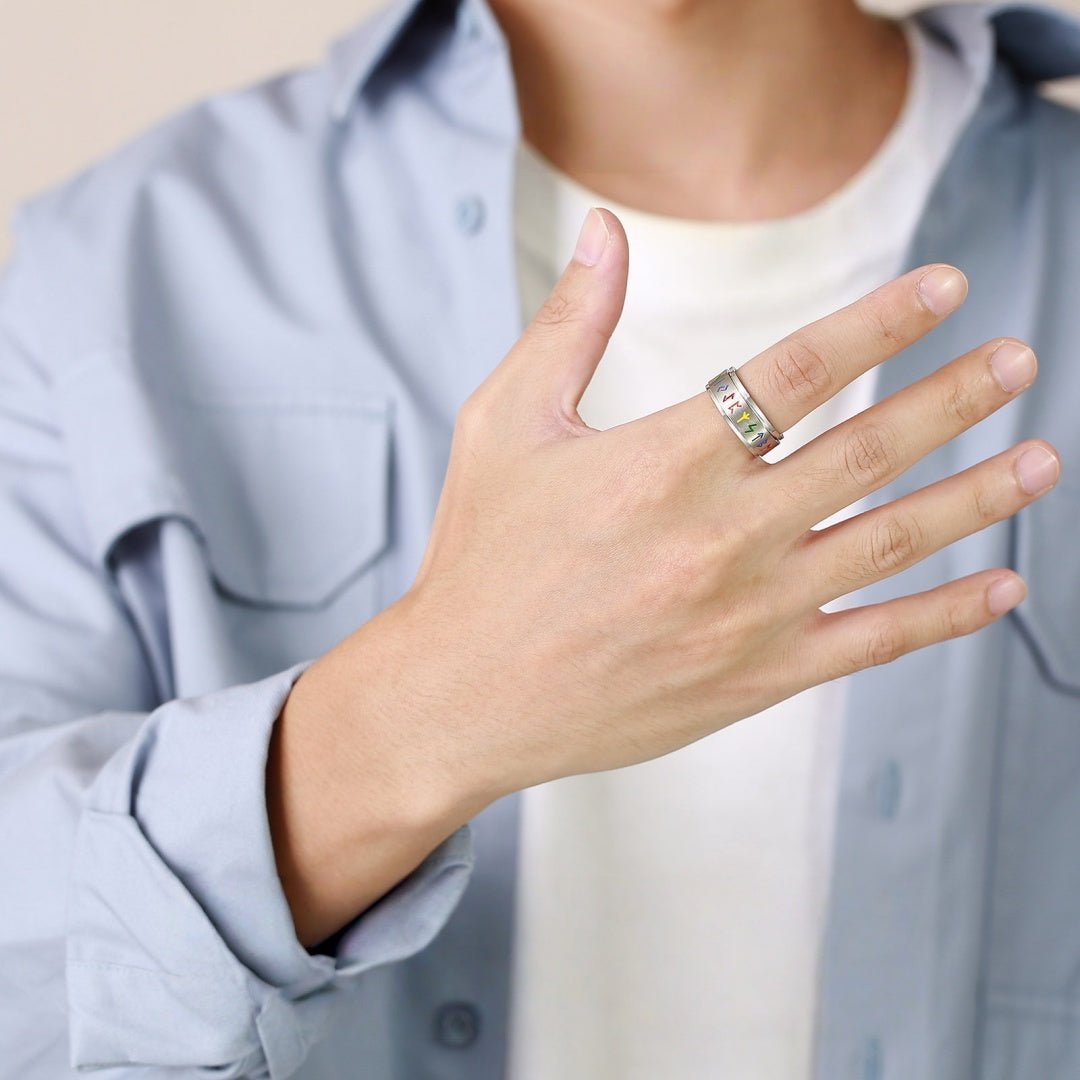 Bague Runique Rotative Ægishjálmur Équilibre et Protection - Biloria