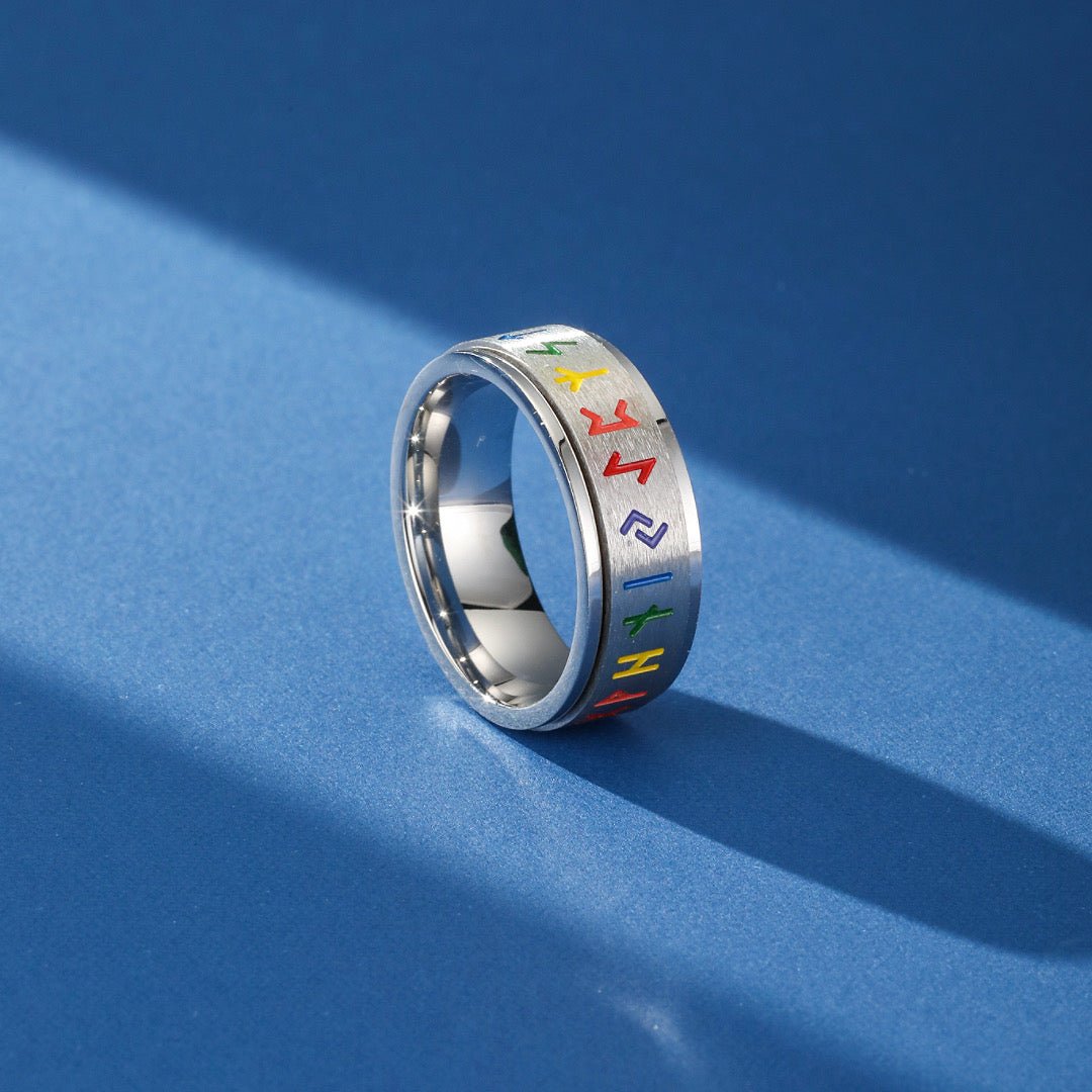 Bague Runique Rotative Ægishjálmur Équilibre et Protection - Biloria