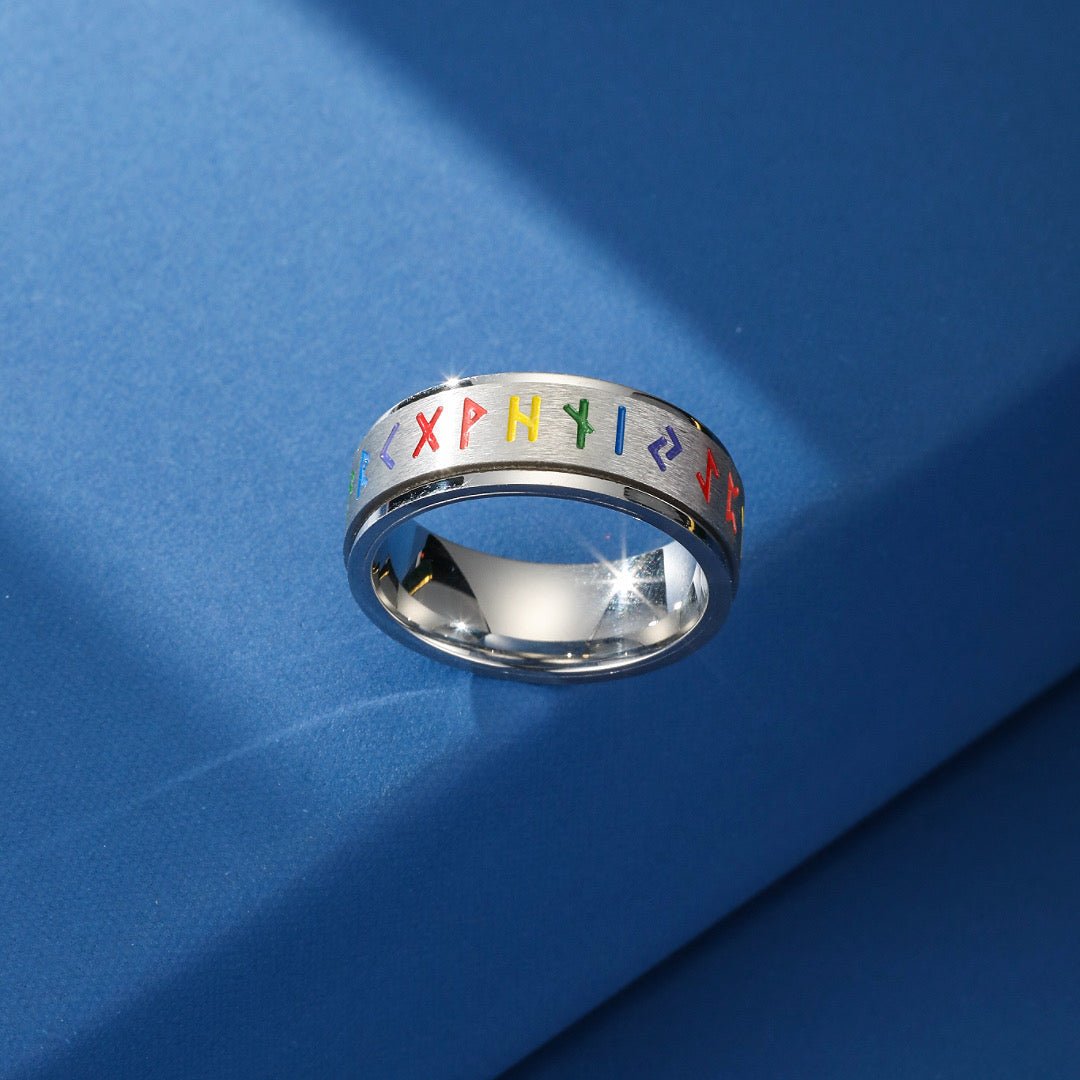 Bague Runique Rotative Ægishjálmur Équilibre et Protection - Biloria