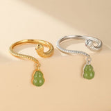 Bague Serpent Jade Bijou Bureau Tendance - Biloria