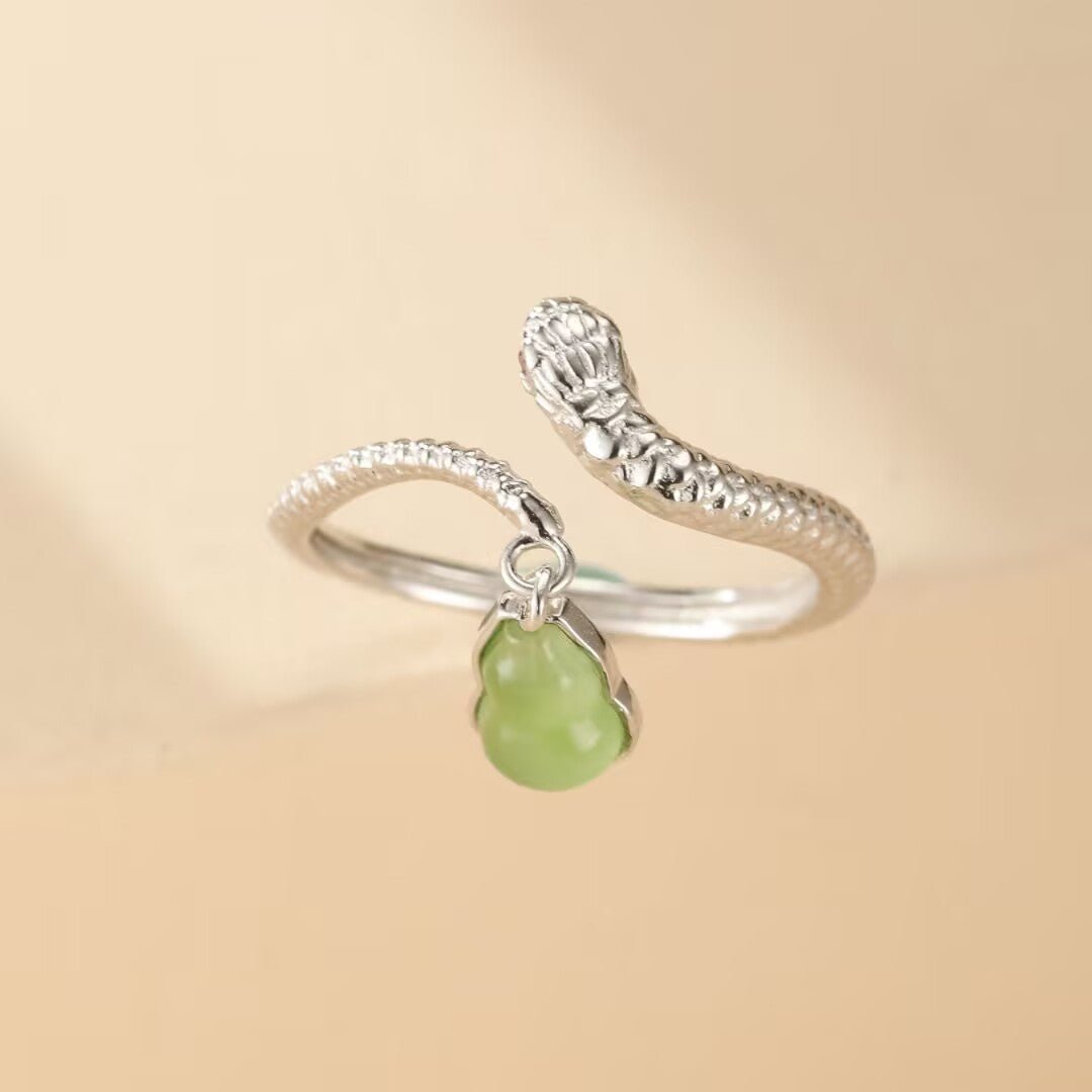 Bague Serpent Jade Bijou Bureau Tendance - Biloria