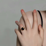 Bague Serpent Royal en Argent Plaqué Or avec Onyx - Bijou Cadeau - Biloria