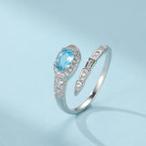 Bague Serpent Topaze Bleue Argent 925 Bijou Mystique - Biloria