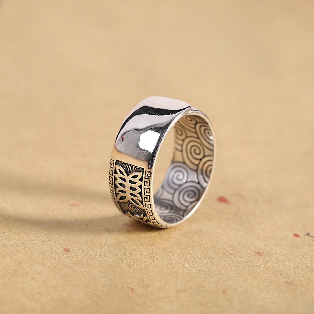 Bague Six Mantras Argent 925 Femme Homme Ajustable - Biloria