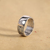 Bague Six Mantras Argent 925 Femme Homme Ajustable - Biloria