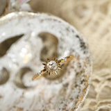 Bague Soleil Quartz Clair Argent Plaqué Or Ajustable - Biloria
