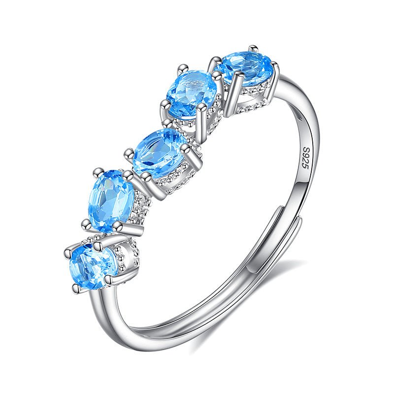 Bague Topaze Ajustable Argent S925 - Bien-être Émotionnel - Biloria