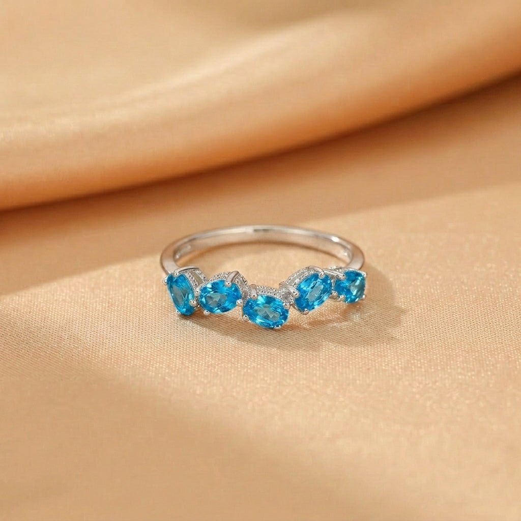 Bague Topaze Ajustable Argent S925 - Bien-être Émotionnel - Biloria