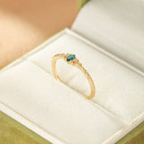 Bague Topaze Bleue Argent Plaqué Or – Bijou Fin pour Méditation - Biloria