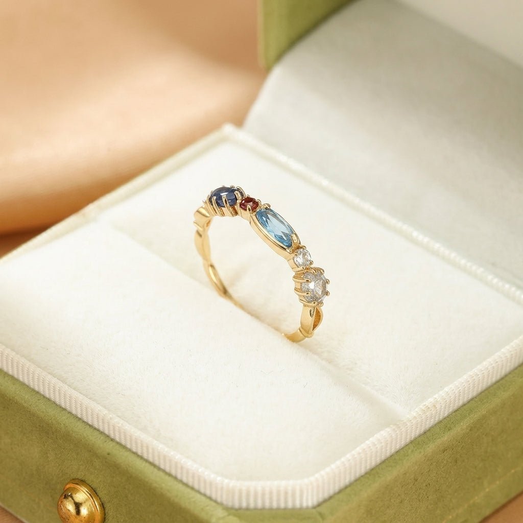 Bague Topaze Lolite Labradorite Destin Paradisiaque - Biloria