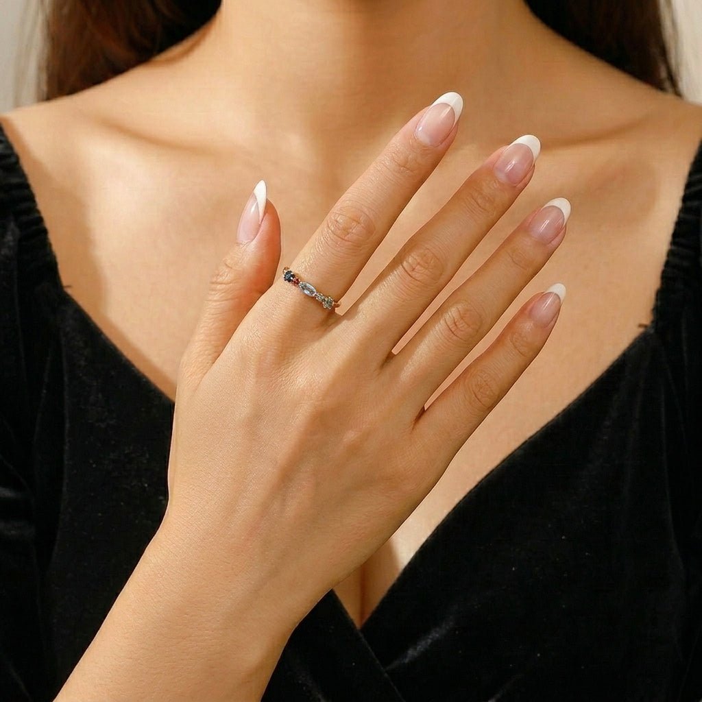 Bague Topaze Lolite Labradorite Destin Paradisiaque - Biloria