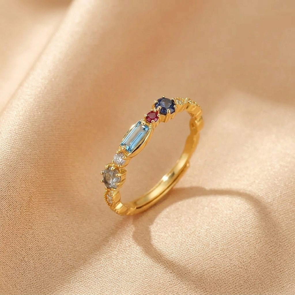 Bague Topaze Lolite Labradorite Destin Paradisiaque - Biloria