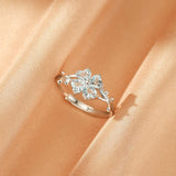Bague Topaze Trèfle Céleste en Argent 925 Ajustable - Biloria