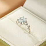 Bague Topaze Trèfle Céleste en Argent 925 Ajustable - Biloria