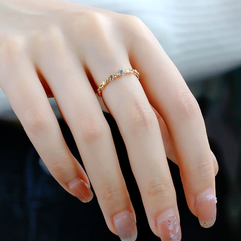 Bague Trio Aigue Marine Perle Zircon Sérénité - Biloria