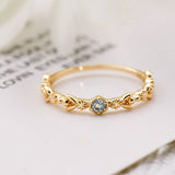 Bague Trio Aigue Marine Perle Zircon Sérénité - Biloria