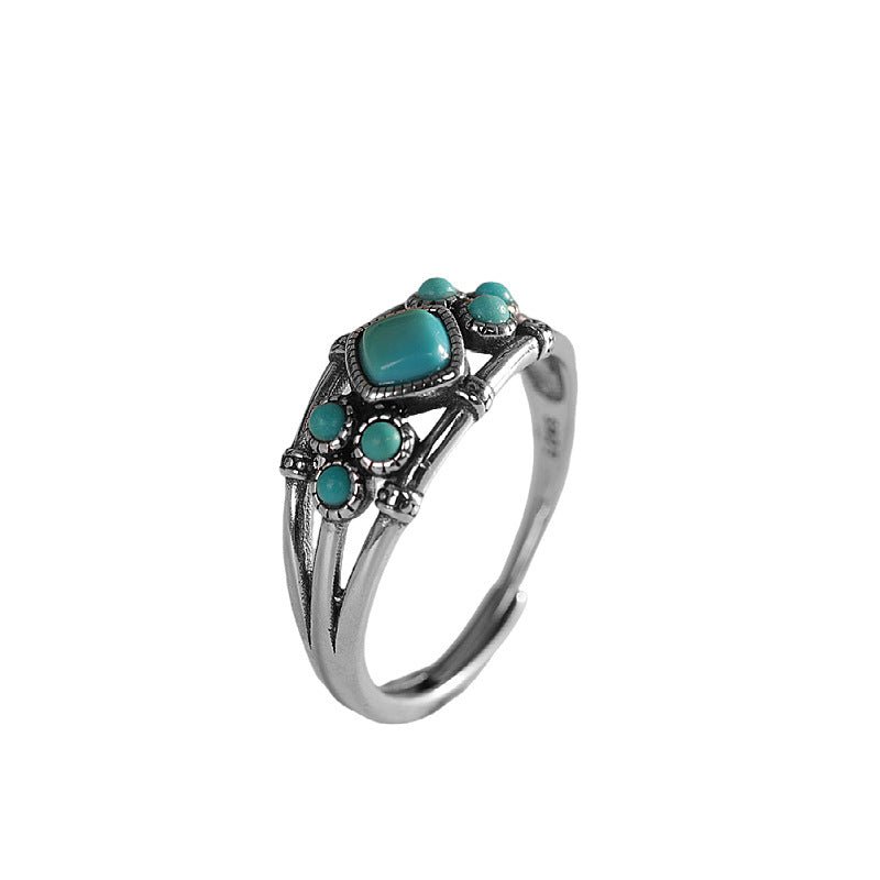 Bague Turquoise Ajustable Argent 925 - Cadeau Femme - Biloria