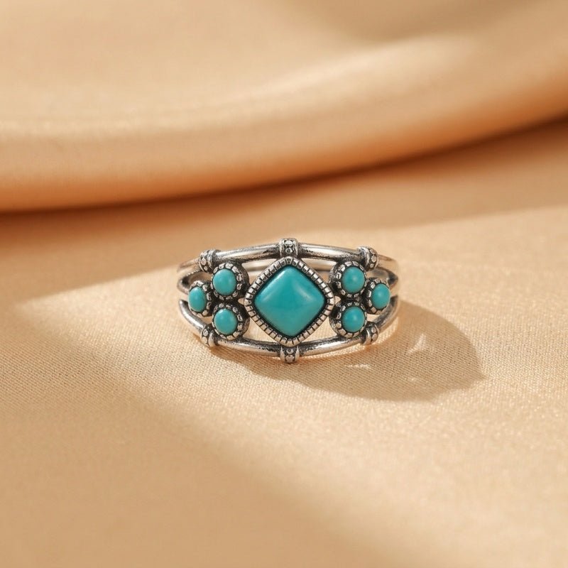 Bague Turquoise Ajustable Argent 925 - Cadeau Femme - Biloria